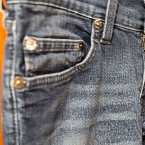 True Religion Denim Flare Jeans 31 | Medium Wash Whiskering Tall 32 Inseam - Picture 3 of 14